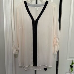 Maurices Cream and Black Blouse
